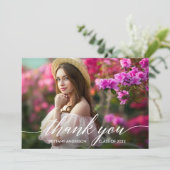 Moderne Afstuderen van de Foto van het Manuscript Bedankkaart (Staand voorkant)