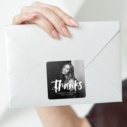 Moderne Afstuderen van de Foto van het Manuscript  Vierkante Sticker