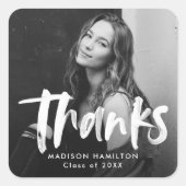 Moderne Afstuderen van de Foto van het Manuscript  Vierkante Sticker (Voorkant)