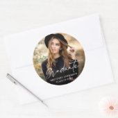 Moderne Afstuderen van het Manuscript van de Foto Ronde Sticker (Envelop)