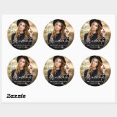 Moderne Afstuderen van het Manuscript van de Foto Ronde Sticker (Vel)