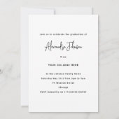 Moderne Afstuderen Vertical Photo Graduation Party Kaart (Achterkant)