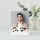 Moderne Afstuderen voor bestreken script Aankondigingskaart (Staand voorkant)