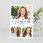 Moderne afstuderen voor collage van foto's in zwar aankondiging (Staand voorkant)