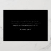 Moderne Afstuderen voor gouden en zwarte Typografi Folie Uitnodiging (Achterkant)