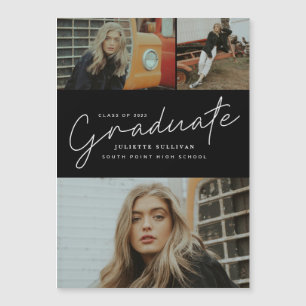 Moderne Afstuderen voor het verzamelen van foto's Magnetische Uitnodiging