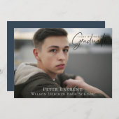 Moderne Afstuderen voor kalligrafie Foto Aankondiging (Voorkant / Achterkant)