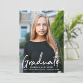 Moderne Afstuderen voor penseelscript Aankondiging (Staand voorkant)