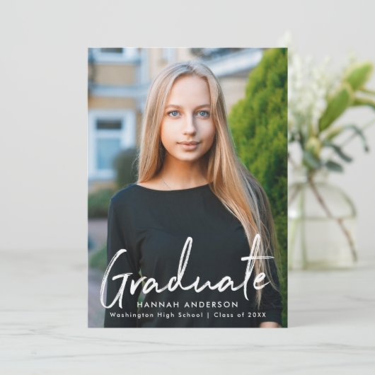 Moderne Afstuderen voor penseelscript Aankondiging (Staand voorkant)