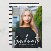 Moderne Afstuderen voor penseelscript Aankondiging (Voorkant / Achterkant)