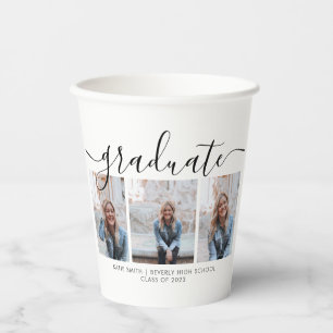 Moderne Afstuderen voor Script Calligraphy 3 Foto Papieren Bekers
