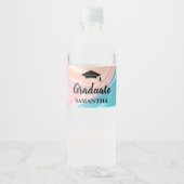 Moderne Afstuderen Waterfles Etiket (Voorkant)