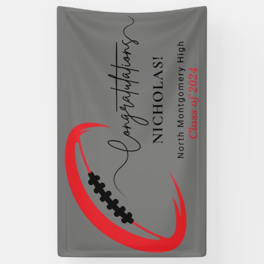 Moderne afstuderende atleet Gefeliciteerd Spandoek (Verticaal)