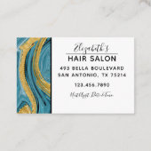 Moderne Agaat Marmer Professionele Haar Stylist Visitekaartje (Achterkant)