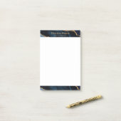 Moderne Agaat Navy Blauwe Gouden Geode Zakelijk Post-it® Notes (Op bureau)