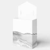 Moderne Agate Geode Grijs Zilver Bedankdoosjes (Geopend)