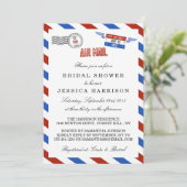 Moderne Airmail Bridal Shower-uitnodigingen Kaart (Staand voorkant)