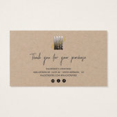 Moderne Ajoutez Votre Logo Kraft Artwork Card (Dos)