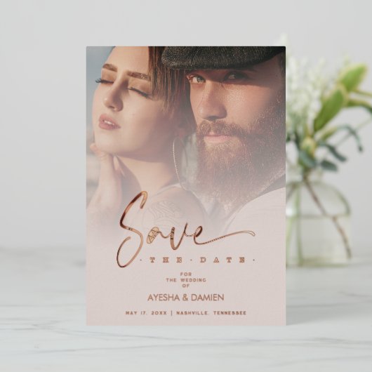 Moderne, al te laserdoorsnede papieren transparant folie uitnodiging (Staand Voorkant)