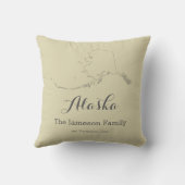 Moderne Alaska Staatskaart Aanpasbaar Familie Buitenkussen (Achterkant)