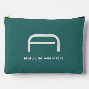Moderne Alexandriet Teal Geometrische Monogram Etui