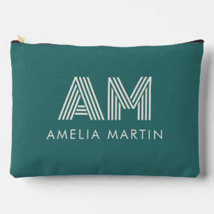 Moderne Alexandriet Teal Geometrische Monogram Etui