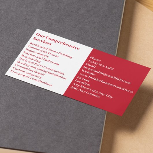 Moderne algemene aannemer visitekaartje