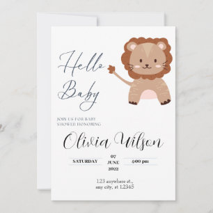 Moderne all-in-one foto baby shower kaart