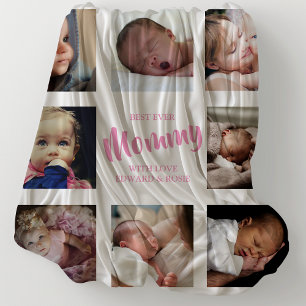 Moderne Allerbeste Moeder Fotocollage Fleece Deken