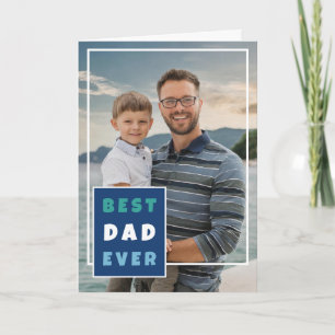 Moderne Allerbeste Papa Ooit Volledige Foto Vaderd Feestdagen Kaart