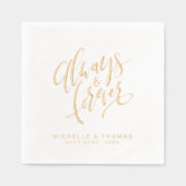 Moderne Always And Forever Script Bruiloft Folie Servetten (Voorkant)