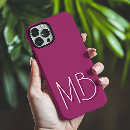 Moderne Amarant Monogram Initiaal Letters Modern Case-Mate iPhone Case