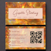 Moderne Amber Opal QR-code Visitekaartje
