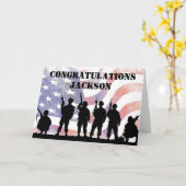 Moderne American Personalized Army Afstuderen Card Kaart (Gele Bloem)