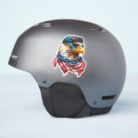 Moderne Amerikaanse adelaar stoere ruiter Sticker (Helm Zijkant)