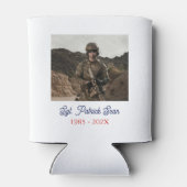 Moderne Amerikaanse vlag 4 juli Legerpensioen Blikjeskoeler (Achterkant)