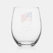 Moderne Amerikaanse vlag 4 juli Legerpensioen Wijnglas Zonder Voet (Achterkant)