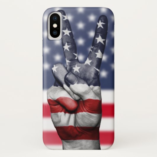 Moderne Amerikaanse vlag en vingers Case-Mate iPhone Case (Achterkant)