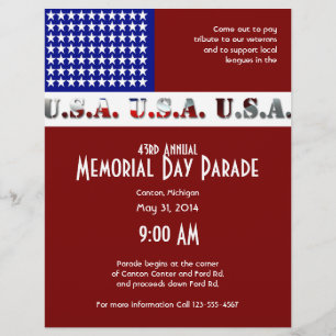 Moderne Amerikaanse vlag Graphic Memorial Day Flyer