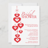 Moderne Amour Coeurs Nuptiale Douche Invitation (Devant)