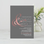 Moderne ampers en huwelijksuitnodigingen kaart (Staand voorkant)