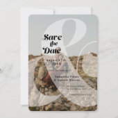 Moderne ampersand bedekking 2 foto's sparen de dat save the date (Voorkant)