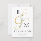 Moderne Ampersand Simple Eucalyptus Weddenschap Bedankkaart (Voorkant)