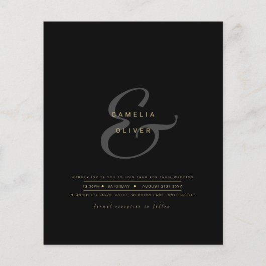 Moderne Ampersand Trouw Uitnodiging QR Code RSVP Flyer (Voorkant)