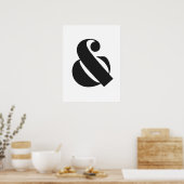 Moderne Ampersand Zwart-wit Typografie Print (Keuken)