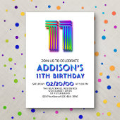 Moderne Amusement 11e anniversaire Invitation