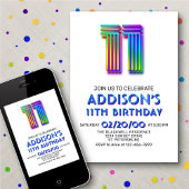 Moderne Amusement 11e anniversaire Invitation