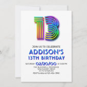 Moderne Amusement 13ème anniversaire Invitation (Devant)