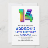 Moderne Amusement 14ème anniversaire Invitation (Devant)