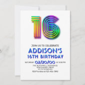 Moderne Amusement 16e anniversaire Invitation (Devant)